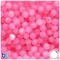 BeadTin Pink Frosted w/White Swirls 8mm Round Plastic Craft Beads (300pcs)